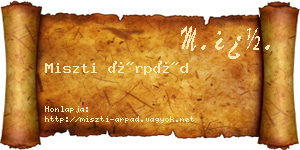 Miszti Árpád névjegykártya